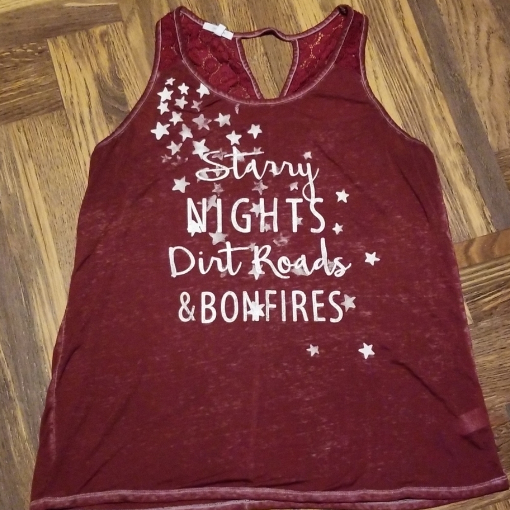 Maurices sheer tank maroon